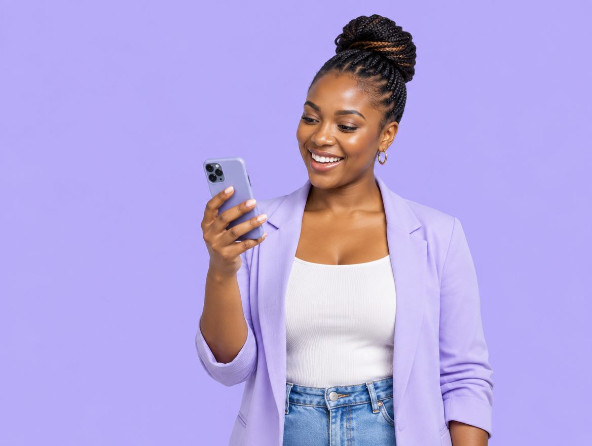 Someone entering a competition on a phone